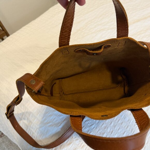 Portland Leather Mini Crossbody Tote in Honey - Picture 4 of 6